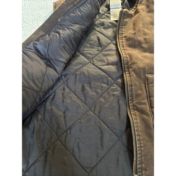 Carhartt Vest Mens 2XL Brown V02 DKB Quilted Lined Workwear Duck Canvas Vtg - Picture 7 of 7